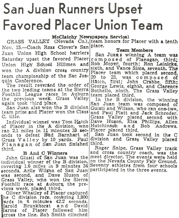 1948 SJS XC Finals Results