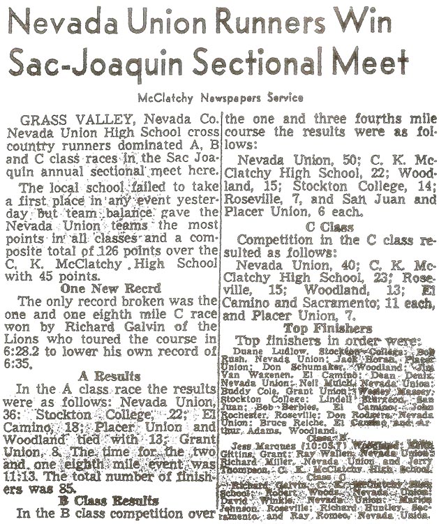1952 SJS XC Finals Results