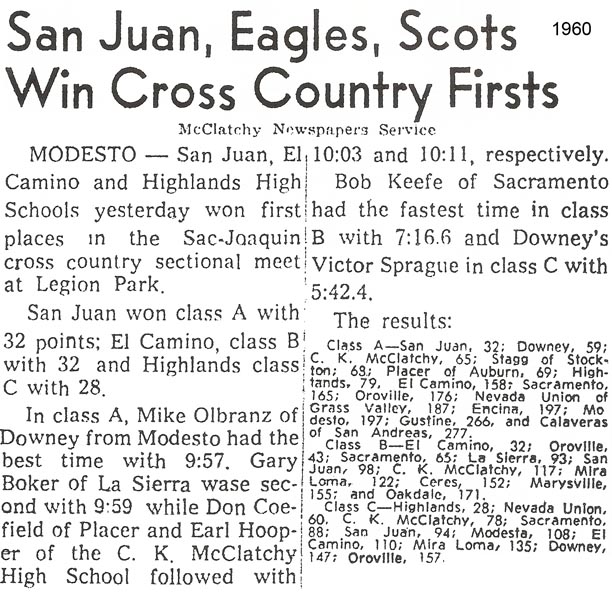 1960 SJS XC Finals Results