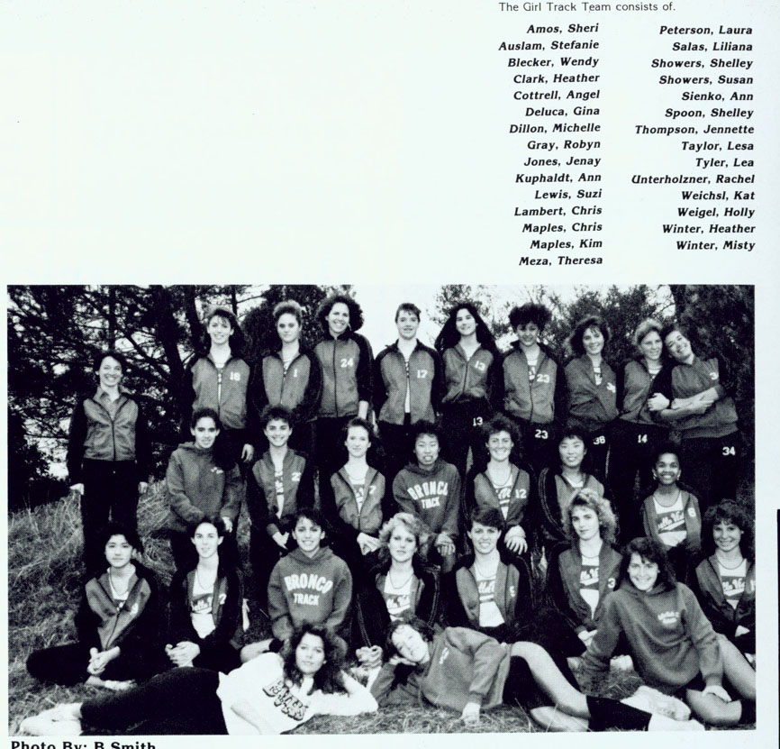 1987 Bella Vista Track and Field Girls Team Photo